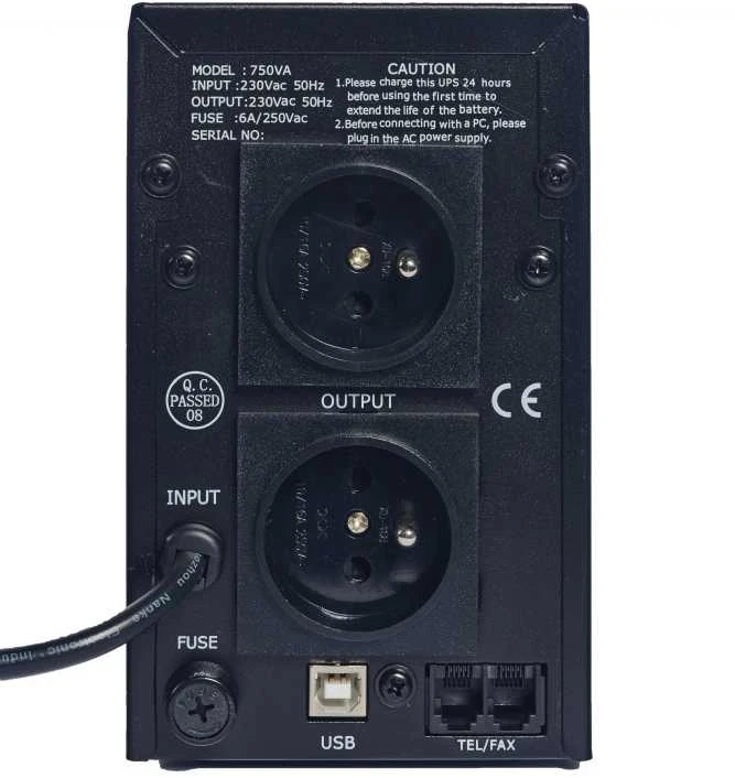 EUROCASE UPS EA200LED 750VA linija interaktyvi