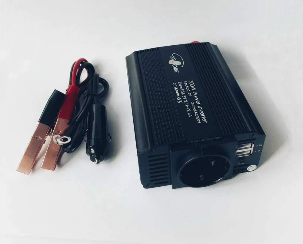 Įtampos keitiklis 12V į 230V su USB jungtimis