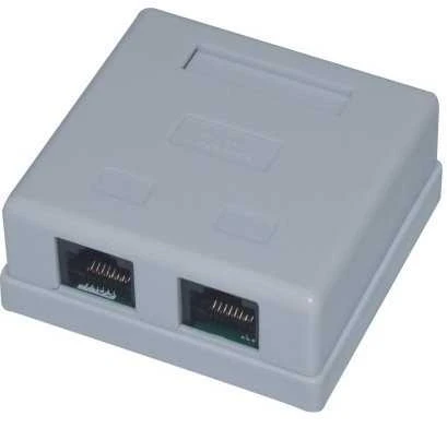 DATACOM EuroLan UTP lizdas gipskartoniui, 2x RJ45, baltas, Cat.5e gnybtų blokas