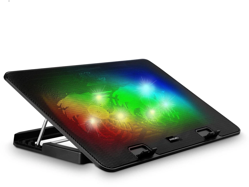 „Evolveo A101RGB“ aušinimo kilimėlis nešiojamojo kompiuterio aušinimo kilimėlis 2x ventiliatorius RGB