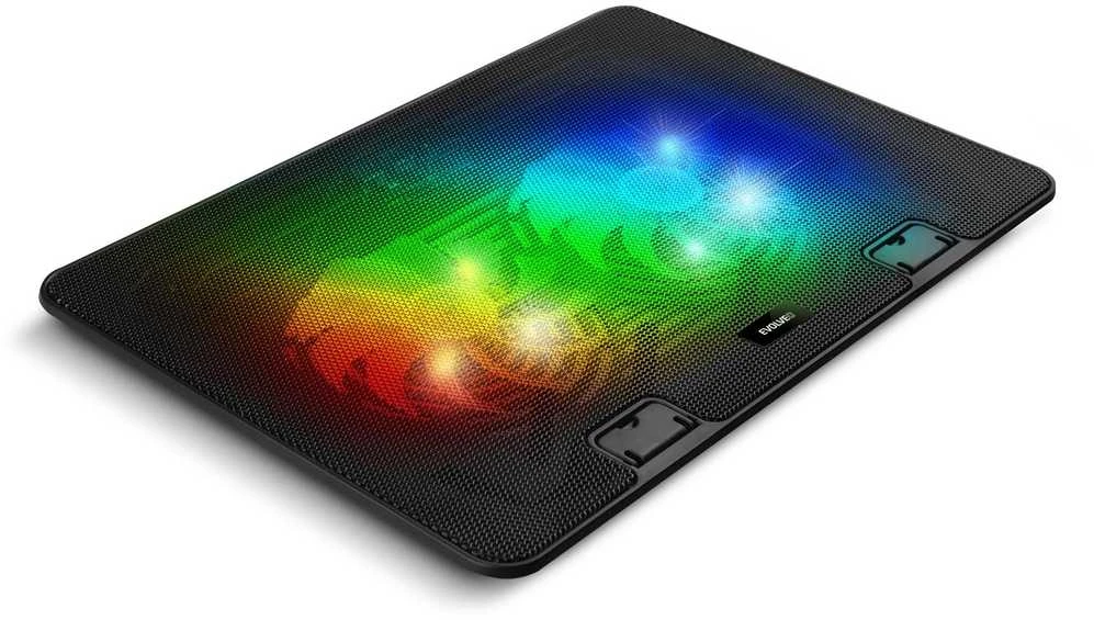 „Evolveo A101RGB“ aušinimo kilimėlis nešiojamojo kompiuterio aušinimo kilimėlis 2x ventiliatorius RGB
