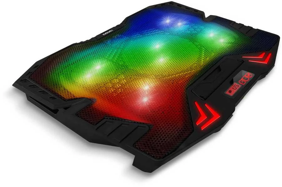 „Evolveo Ania 5RGB“ aušinimo kilimėlis nešiojamam kompiuteriui, 5 vnt. ventiliatorių, pašvietimas RGB