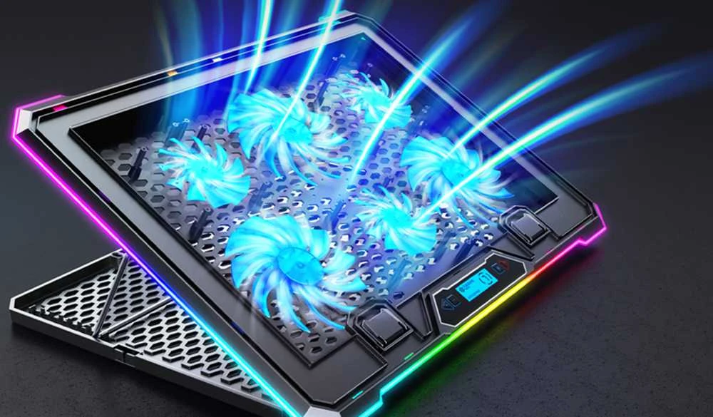 Evolveo Ania 9 RGB aušinimo padėklas, reguliuojamas stovas profesionaliam nešiojamajam kompiuteriui