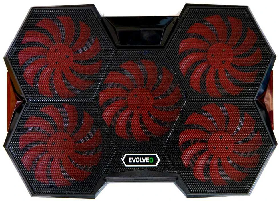EVOLVEO Ania 14, nešiojamojo kompiuterio aušinimo stovas, raudonas apšvietimas