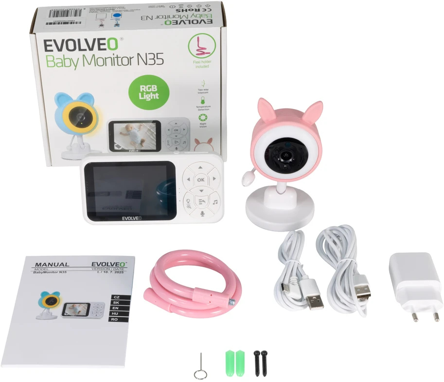 EVOLVEO Baby Monitorius N35 pink