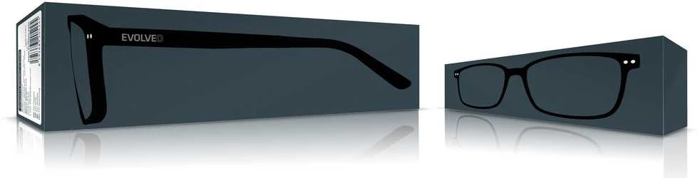 „EVOLVEO BlueBlock60“, PC akiniai, blokuojantys mėlyną šviesą 60 %, be dioptrijų, juodi