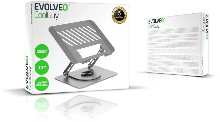 Evolveo CoolGuy, stojak pod notebook, 17'', gwarancja 5 lat, pilka