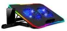 EVOLVEO CoolPro, nešiojamojo kompiuterio aušinimo kilimėlis, 2 ventiliatoriai, RGB foninis apšvietimas, juodas