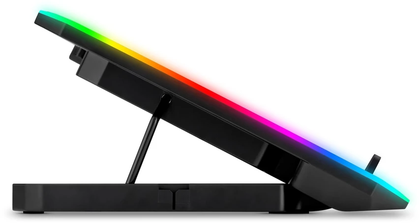 EVOLVEO CoolPro, nešiojamojo kompiuterio aušinimo kilimėlis, 2 ventiliatoriai, RGB foninis apšvietimas, juodas