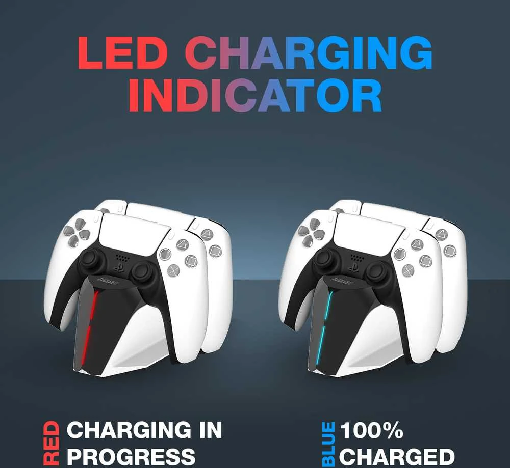 „EVOLVEO DockCharge“, įkrovimo bazė ir stovas dviem PS5 valdikliams