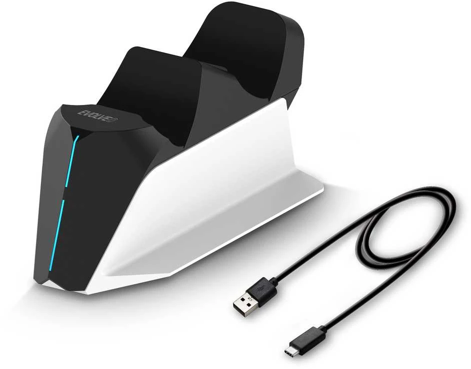 „EVOLVEO DockCharge“, įkrovimo bazė ir stovas dviem PS5 valdikliams