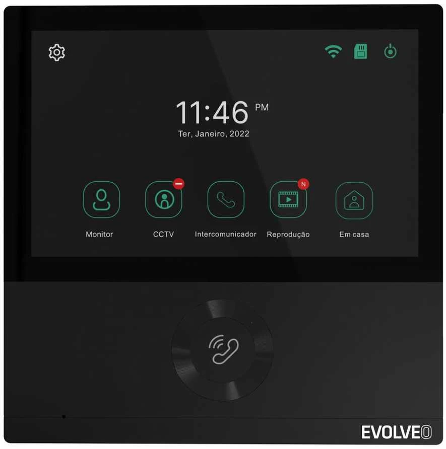 Evolveo DoorPhone AHD7, Namų WiFi vaizdo telefono rinkinys su vartų arba durų valdymu juodu monitoriumi