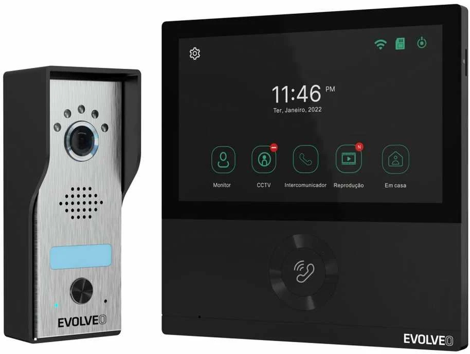 Evolveo DoorPhone AHD7, Namų WiFi vaizdo telefono rinkinys su vartų arba durų valdymu juodu monitoriumi