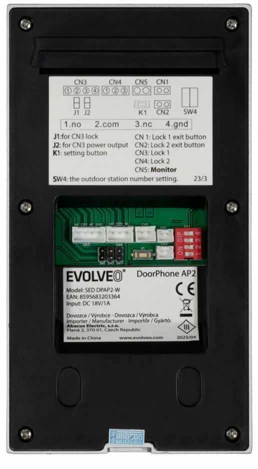 EVOLVEO DoorPhone AP2-2 laidinis vaizdo telefonas dviem butams su programa