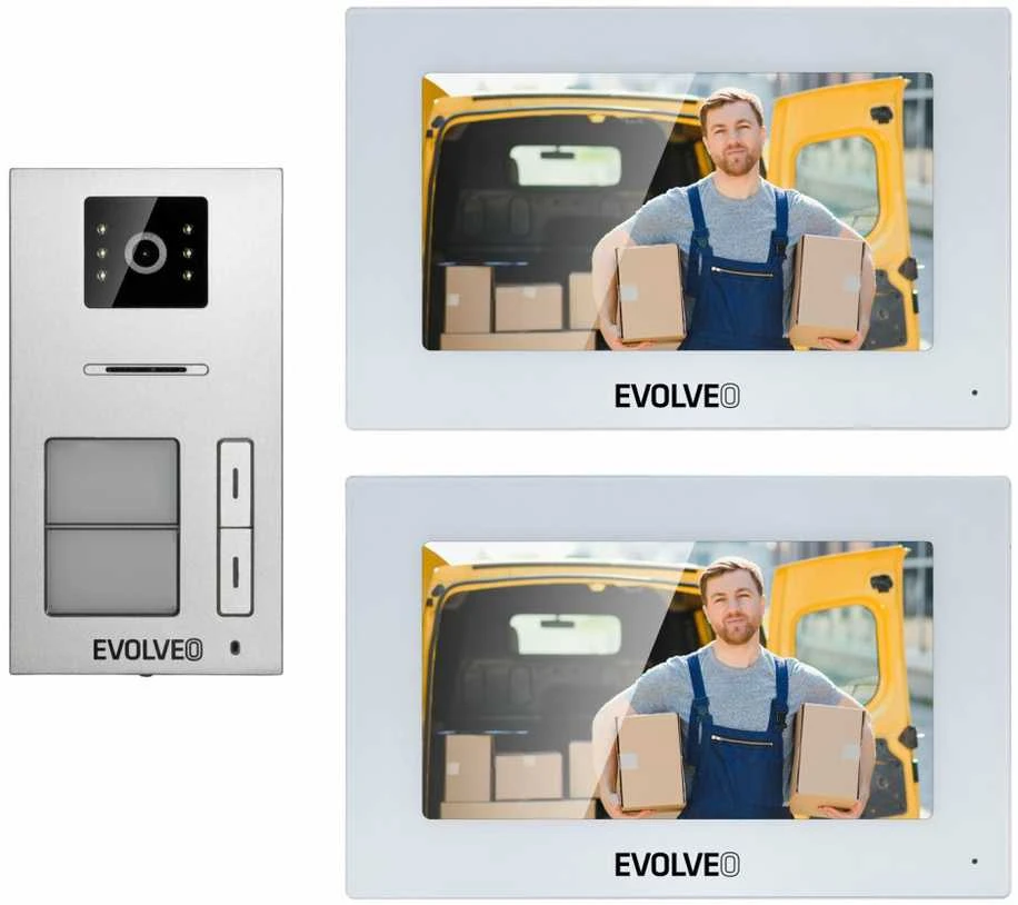 EVOLVEO DoorPhone AP2-2 laidinis vaizdo telefonas dviem butams su programa