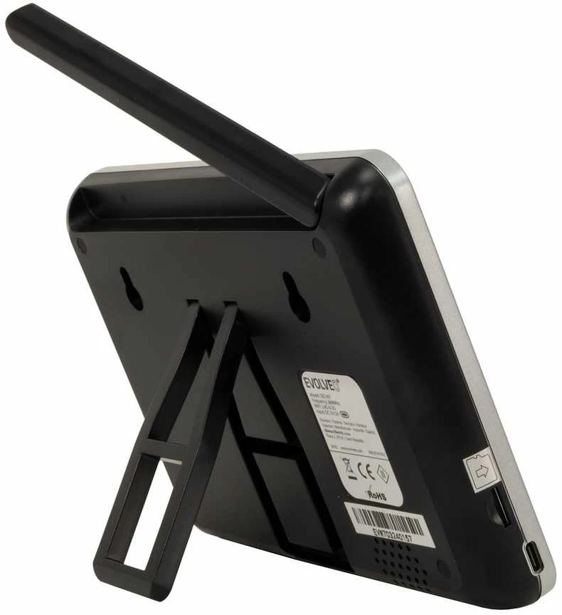 EVOLVEO DoorPhone W7, namų belaidžio vaizdo durų telefono rinkinys su WiFi juodo sidabro monitoriumi