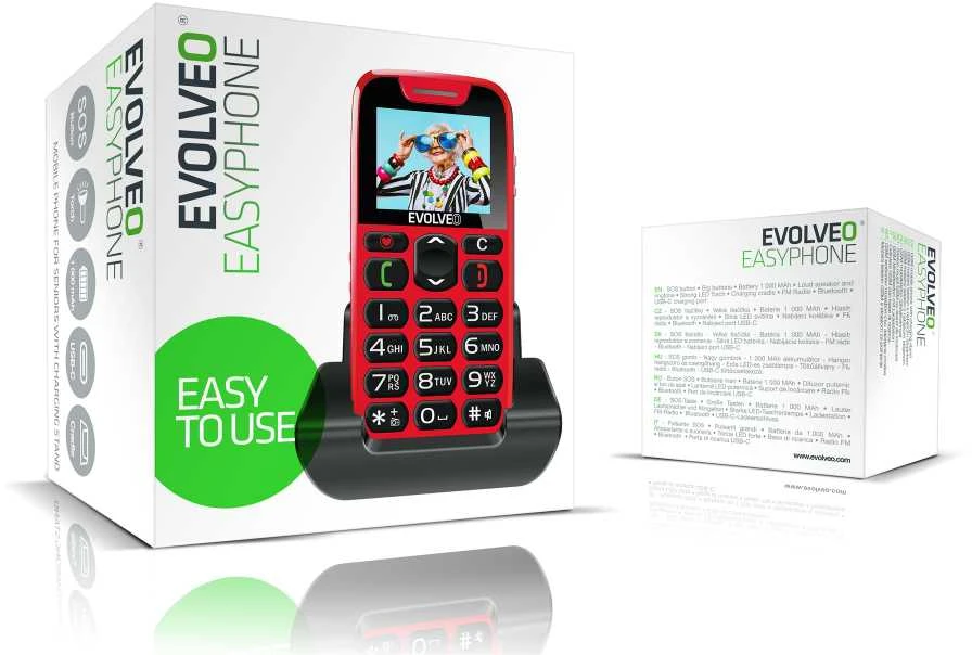 EVOLVEO EasyPhone raudona