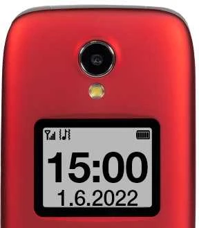 Mobilusis telefonas Evolveo EasyPhone FS, vyklápěcí mobilní telefon 2.8'' pro seniory s nabíjecím stojánkem (raudona barva)