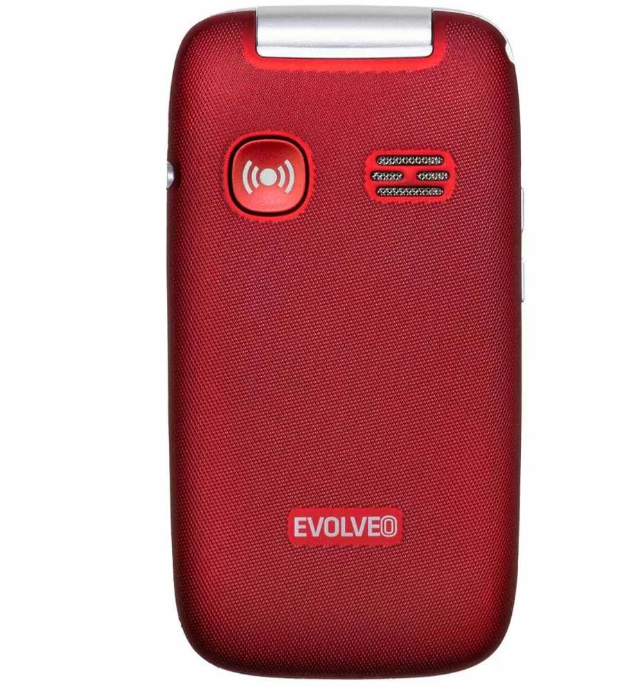 Mobilusis telefonas Evolveo EasyPhone FS, vyklápěcí mobilní telefon 2.8'' pro seniory s nabíjecím stojánkem (raudona barva)