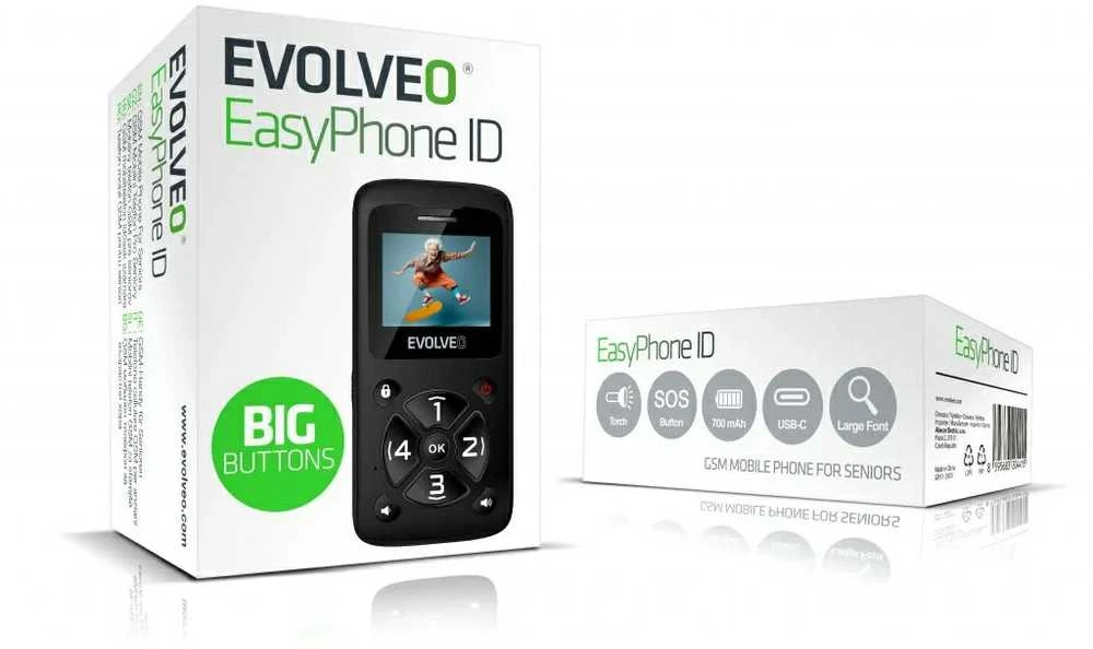 Evolveo Telefonas senjorams EasyPhone ID, juoda