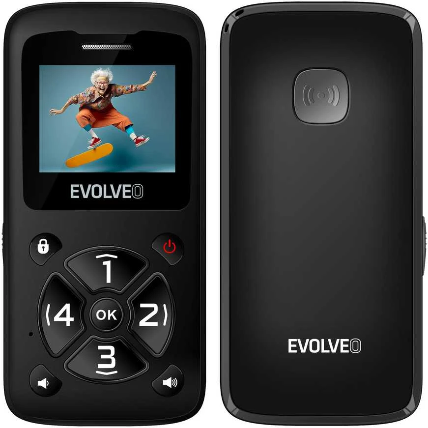 Evolveo Telefonas senjorams EasyPhone ID, juoda