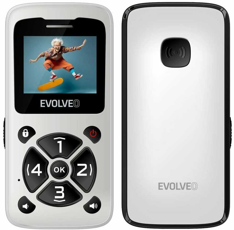 EVOLVEO Mobilus telefonas senjorams EasyPhone ID, baltas