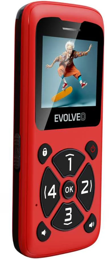 EVOLVEO Mobilus telefonas senjorams EasyPhone ID, raudonas