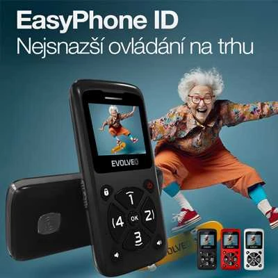 EVOLVEO Mobilus telefonas senjorams EasyPhone ID, raudonas