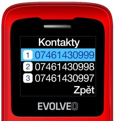 EVOLVEO Mobilus telefonas senjorams EasyPhone ID, raudonas
