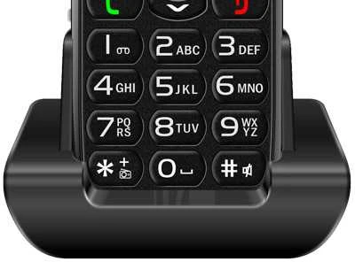 EVOLVEO EasyPhone, mobilusis telefonas senjorams su įkrovimo stovu, juodas
