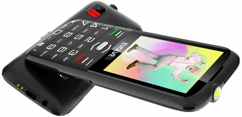 Mobilusis telefonas „Evolveo EasyPhone XO“, senjorams skirtas mobilusis telefonas su įkrovimo stovu, juodas