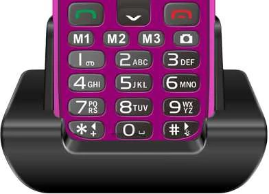 EVOLVEO EasyPhone XR, mobilusis telefonas senjorams su įkrovimo stovu, rožinė