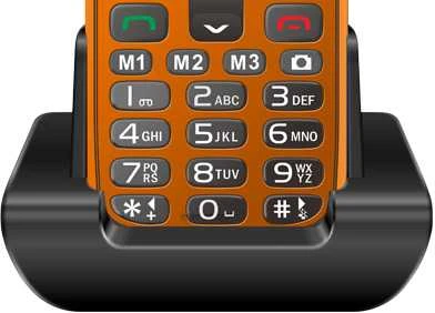 EVOLVEO EasyPhone XR, mobilusis telefonas senjorams su įkrovimo stovu, oranžinis