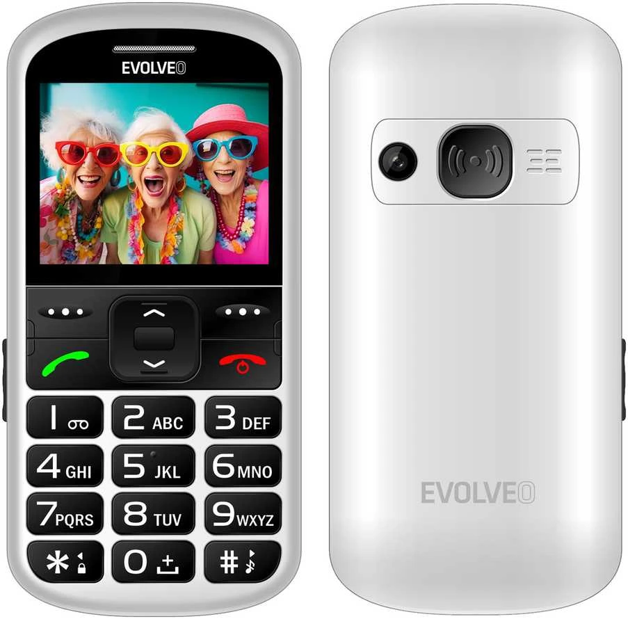 EVOLVEO EasyPhone XS, mobilusis telefonas senjorams, baltas