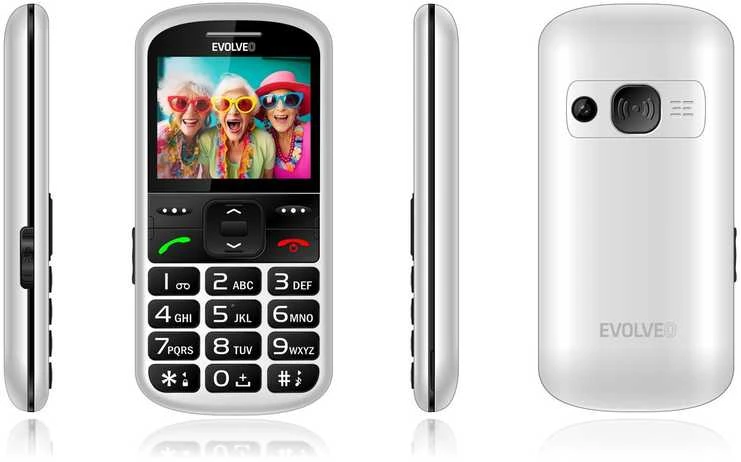 EVOLVEO EasyPhone XS, mobilusis telefonas senjorams, baltas