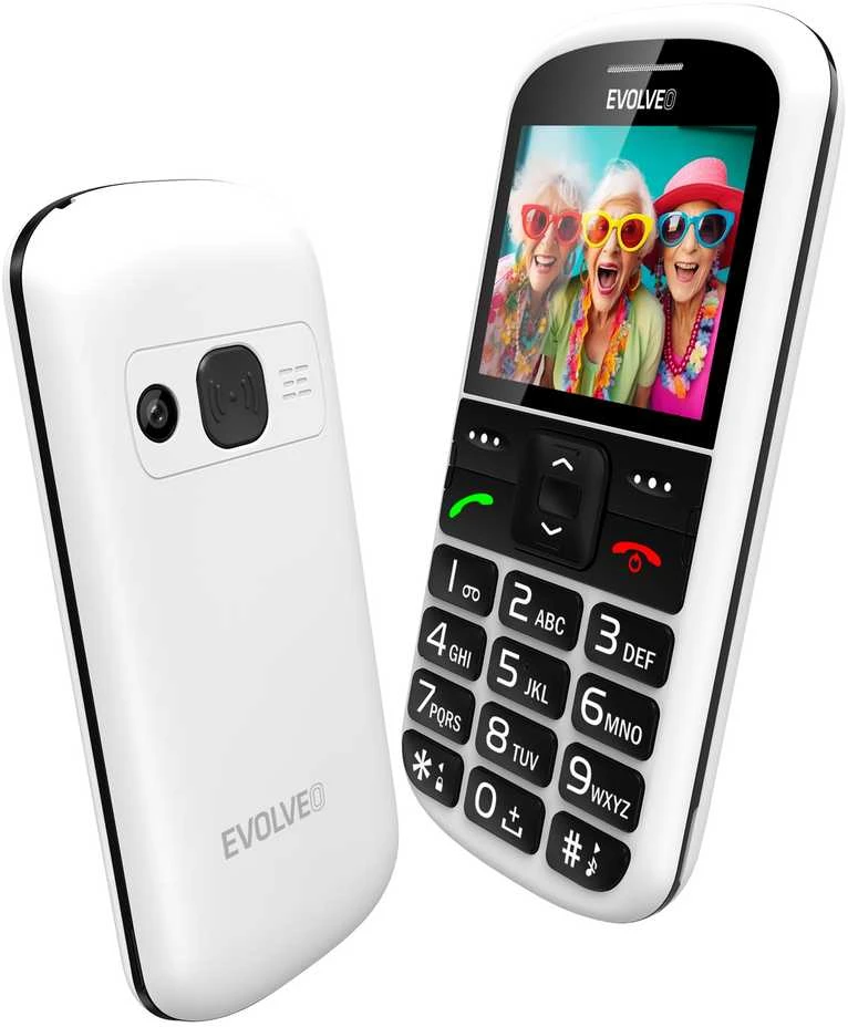 EVOLVEO EasyPhone XS, mobilusis telefonas senjorams, baltas