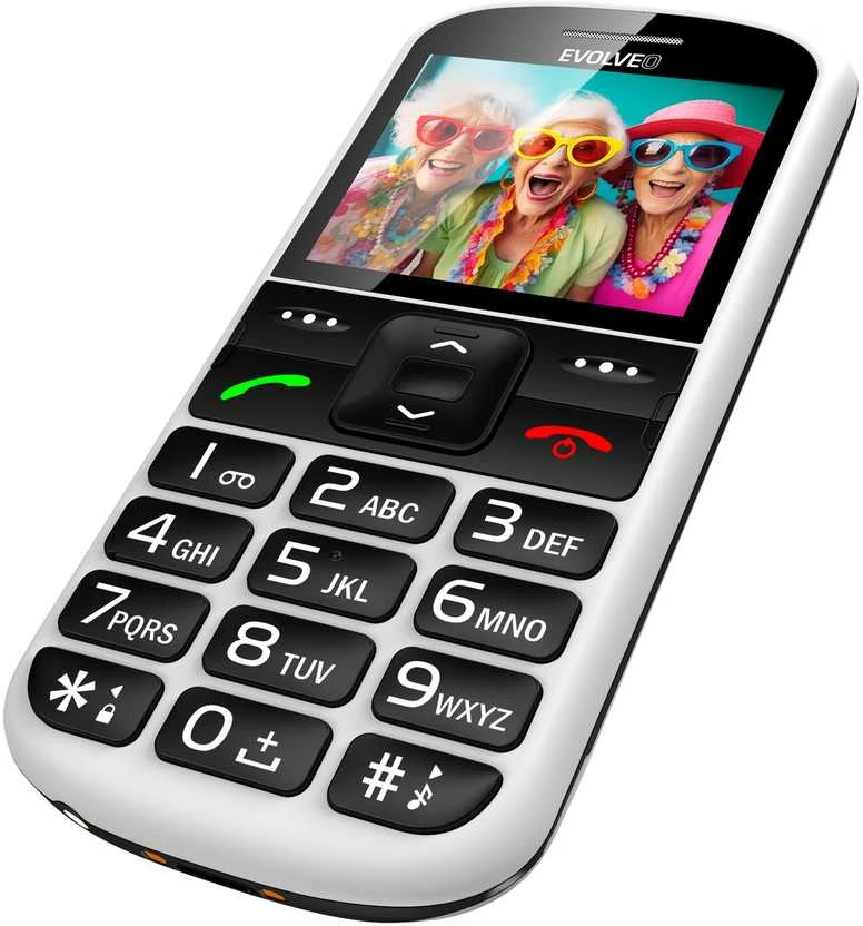EVOLVEO EasyPhone XS, mobilusis telefonas senjorams, baltas