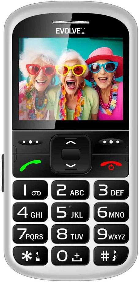 EVOLVEO EasyPhone XS, mobilusis telefonas senjorams, baltas