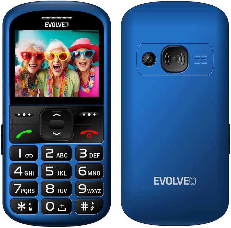EVOLVEO EasyPhone XS, mobilusis telefonas senjorams, mėlynas