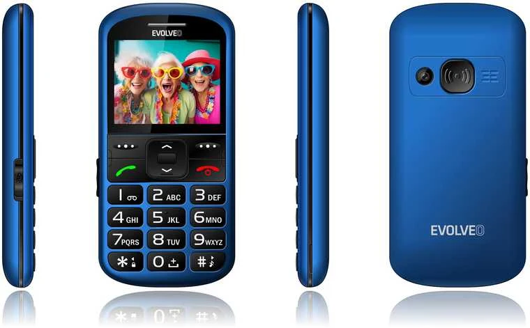 EVOLVEO EasyPhone XS, mobilusis telefonas senjorams, mėlynas