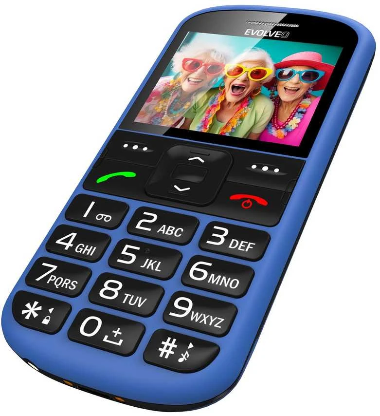 EVOLVEO EasyPhone XS, mobilusis telefonas senjorams, mėlynas