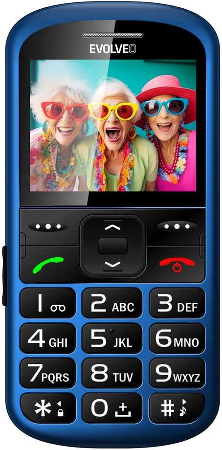 EVOLVEO EasyPhone XS, mobilusis telefonas senjorams, mėlynas