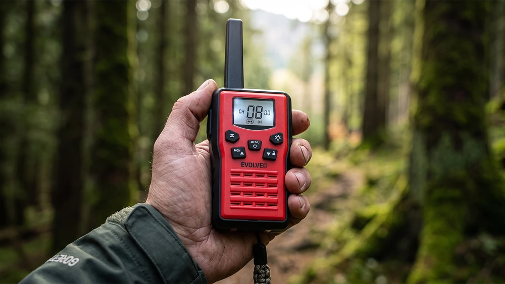 EVOLVEO FreeTalk 2W, PMR radio with 0.5 and 2W output, red and juodas