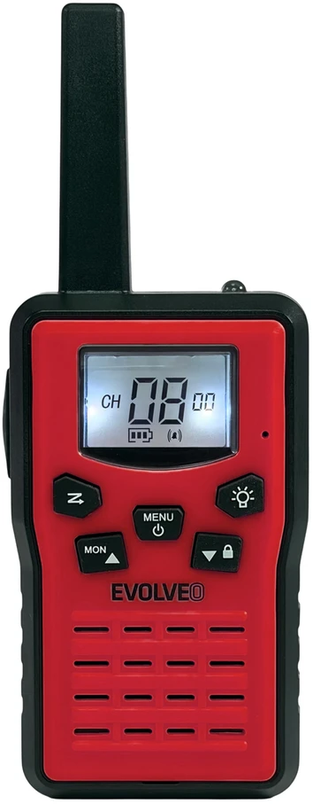 EVOLVEO FreeTalk 2W, PMR radio with 0.5 and 2W output, red and juodas
