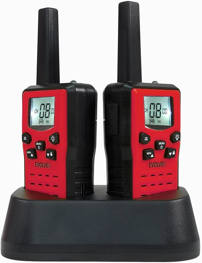 EVOLVEO FreeTalk 2W, PMR radio with 0.5 and 2W output, red and juodas