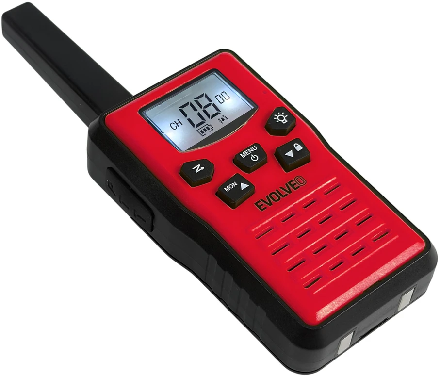 EVOLVEO FreeTalk 2W, PMR radio with 0.5 and 2W output, red and juodas