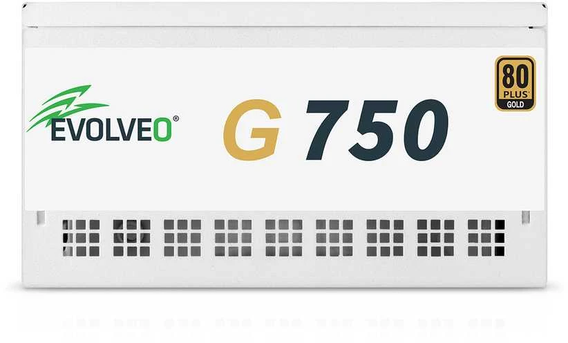 Maitinimo šaltinis Evolveo G750 750W 80 GOLD ATX 3.1 w pełni modularny Baltas (G750-WH)