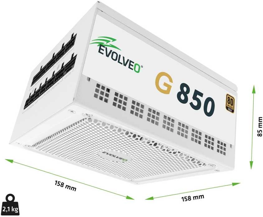 Maitinimo šaltinis Evolveo G850 850W 80 GOLD ATX 3.1 (G850-WH)