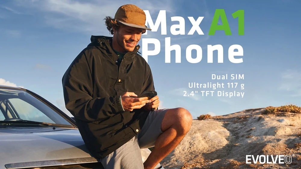 EVOLVEO MaxPhone A1, tlačítkový Dual SIM telefon, červený