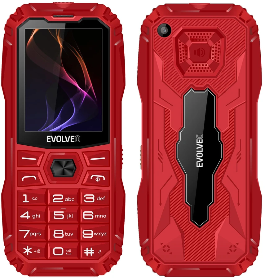 EVOLVEO MaxPhone A1, tlačítkový Dual SIM telefon, červený